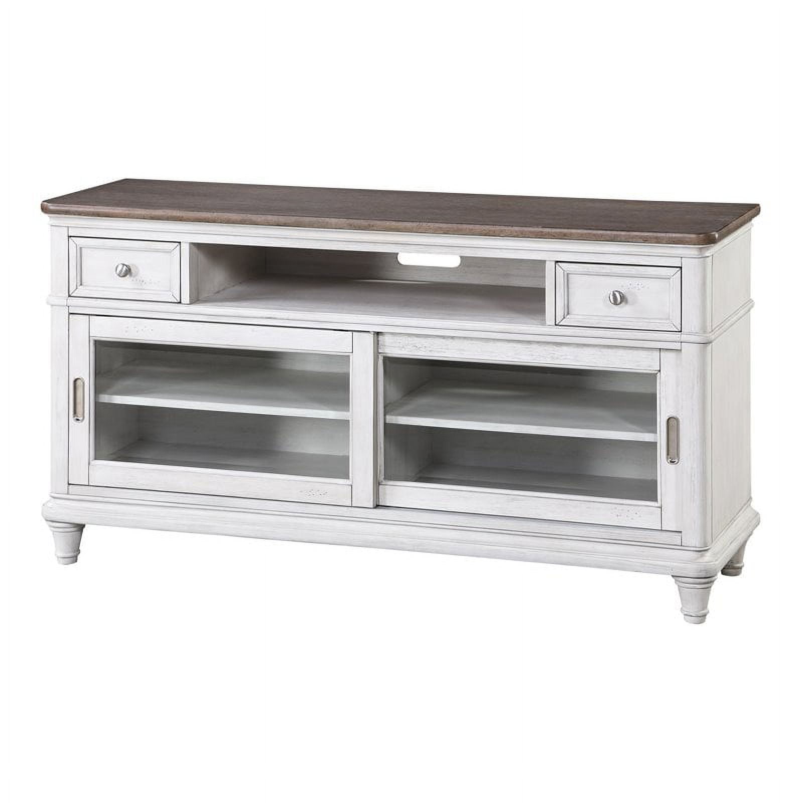 Panama Jack Sonoma Farmhouse Wood Entertainment Console in White