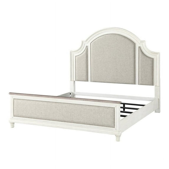 Panama Jack Sonoma Farmhouse Wood Upholstered King Bed in White