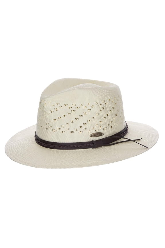 Straw Safari Hat - Vegan Leather Band, UPF 50+ Sun Protection, 3" Brim