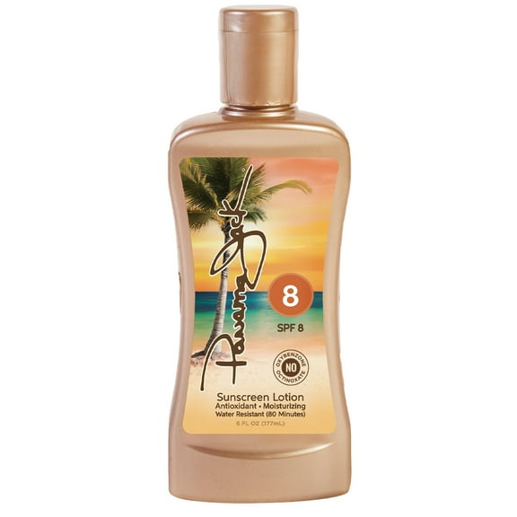 Panama Jack Sunscreen Tanning Lotion - SPF 8, PABA, Paraben, Gluten & Cruelty Free, Antioxidant Moisturizing Formula, Water Resistant (80 Minutes), 6 FL OZ (Pack of 1)
