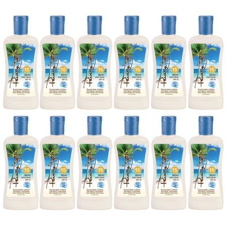 Panama Jack Sunscreen Suntan Lotion - SPF 15, Broad Spectrum UVA/UVB Protection, Reef-Friendly, PABA, Paraben, Gluten & Cruelty Free, Water Resistant (80 Minutes), 6 FL OZ (Pack of 12)