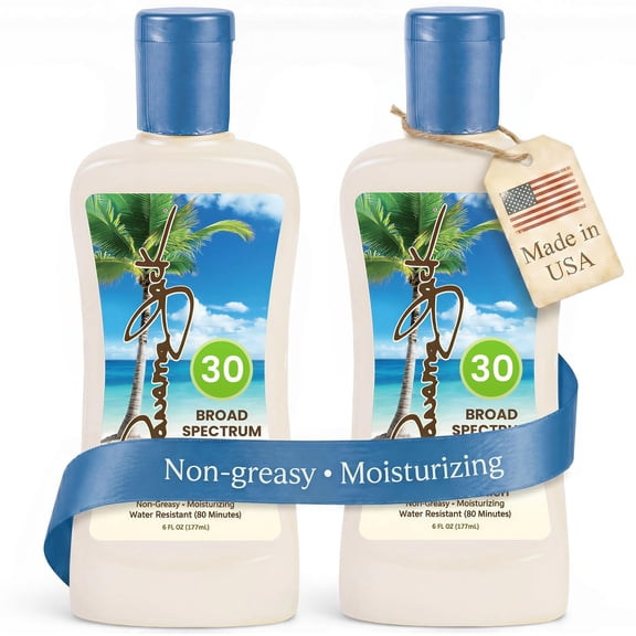 Panama Jack Sunscreen Suntan Lotion - SPF 30, Broad Spectrum UVA/UVB Protection, PABA, Paraben, Gluten & Cruelty Free, 6 FL OZ (Pack of 2)