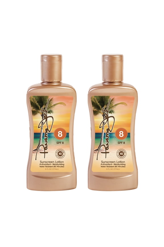 Sunscreen Tanning Lotion - SPF 8, PABA, Paraben, Gluten & Cruelty Free, Antioxidant Moisturizing Formula, Water Resistant (80 Minutes), 6 FL OZ (Pack of 2)