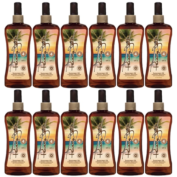 Panama Jack Sunscreen Tanning Oil - SPF 4, PABA, Paraben, Gluten & Cruelty Free, Antioxidant Formula with Exotic Oils and Fruit & Nut Extracts, 8 FL OZ (Pack of 12)