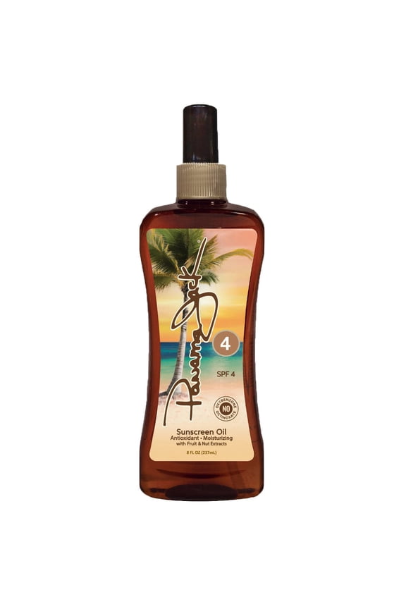 Sunscreen Tanning Oil - SPF 4, PABA, Paraben, Gluten & Cruelty Free, Antioxidant Formula with Exotic Oils and Fruit & Nut Extracts, 8 FL OZ