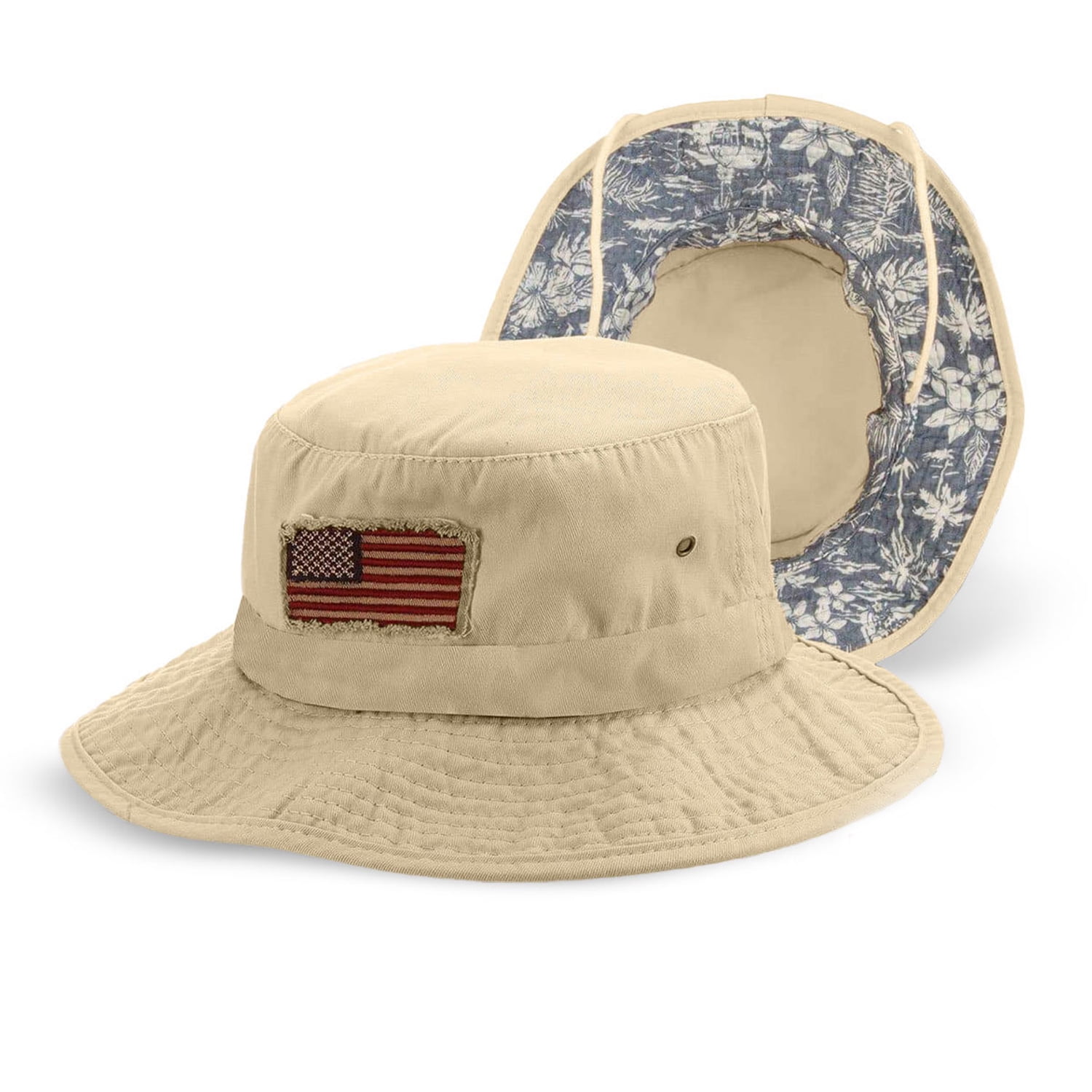 Panama Jack USA Bucket Hat - Lightweight, Packable, UPF (SPF) 50+ Sun  Protection, 2 3/4 Big Brim (Khaki, Large)