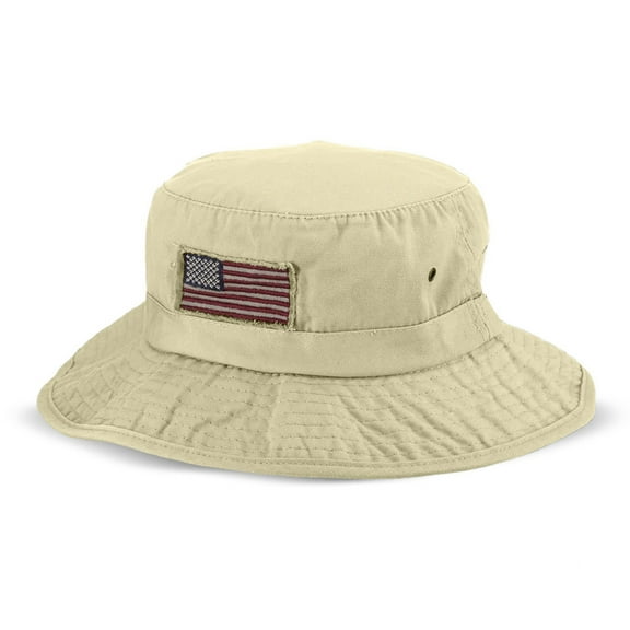 Panama Jack USA Bucket Hat - Lightweight, Packable, UPF (SPF) 50+ Sun Protection, 2 3/4" Big Brim (Putty, Large)