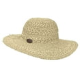 thumbnail image 1 of Panama Jack Women's Crocheted Toyo Sun Hat with Sizing Tie, 4" Big Brim (Natural), 1 of 7
