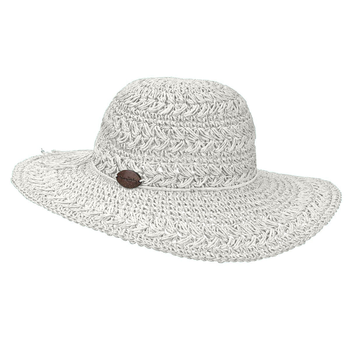 New Panama Jack Crocheted Toyo Sun Hat Crocheted Toyo Big Brim Packable Women main image 3