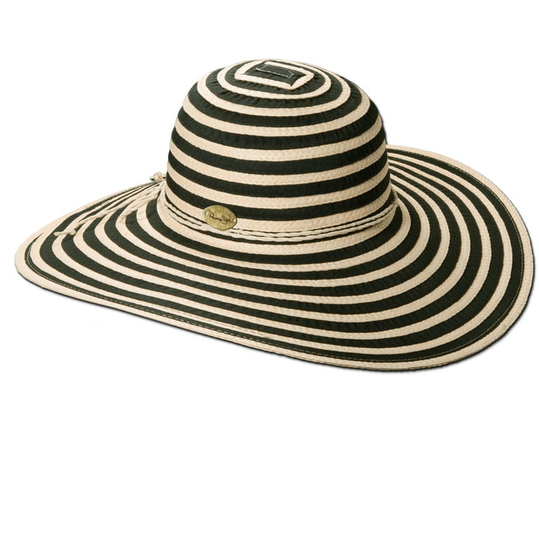 Panama Jack Women's Ribbon Toyo and Paper Braid Floppy Sun Hat