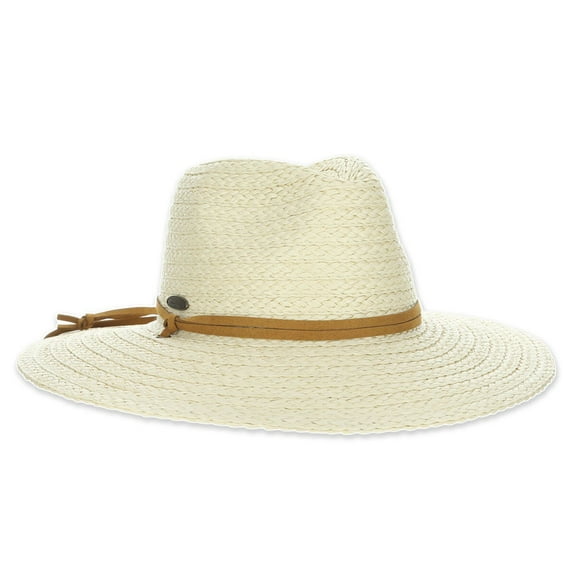 Panama Jack Women's Sun Hat - Paper Braid Straw, Safari, 3 1/2" Big Brim (Natural)