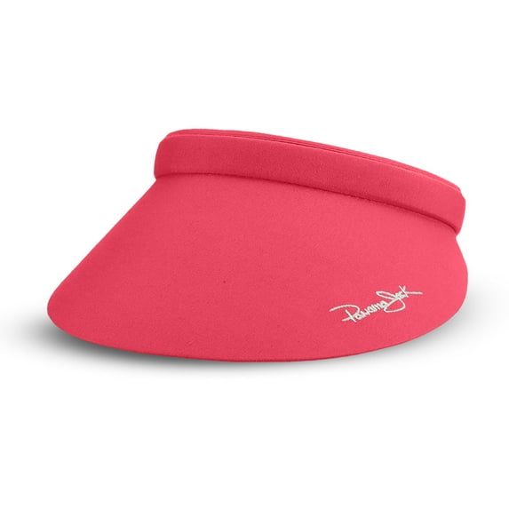Panama Jack Women's Sun Visor - Packable Lightweight Microfiber, 4" Peak Brim Bill with Embroidered Logo (Fuchsia)