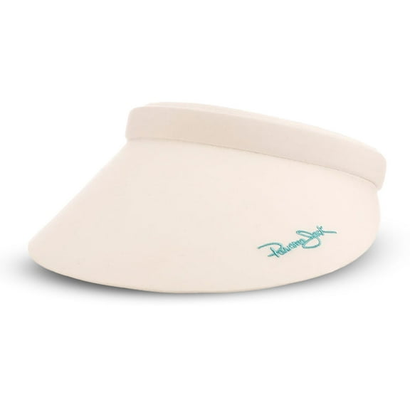 Panama Jack Women's Sun Visor - Packable Lightweight Microfiber, 4" Peak Brim Bill with Embroidered Logo (White)