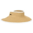 thumbnail image 1 of Panama Jack Women's Sun Visor - Straw Paper Braid, Roll-Up & Packable, Inner Sweatband, 4" Brim (White), 1 of 7