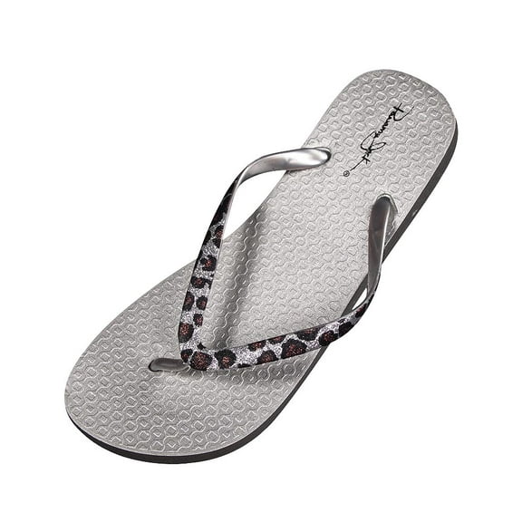 Panama Jack Womens Flip Flops Adult Female Thong Sandals Silver