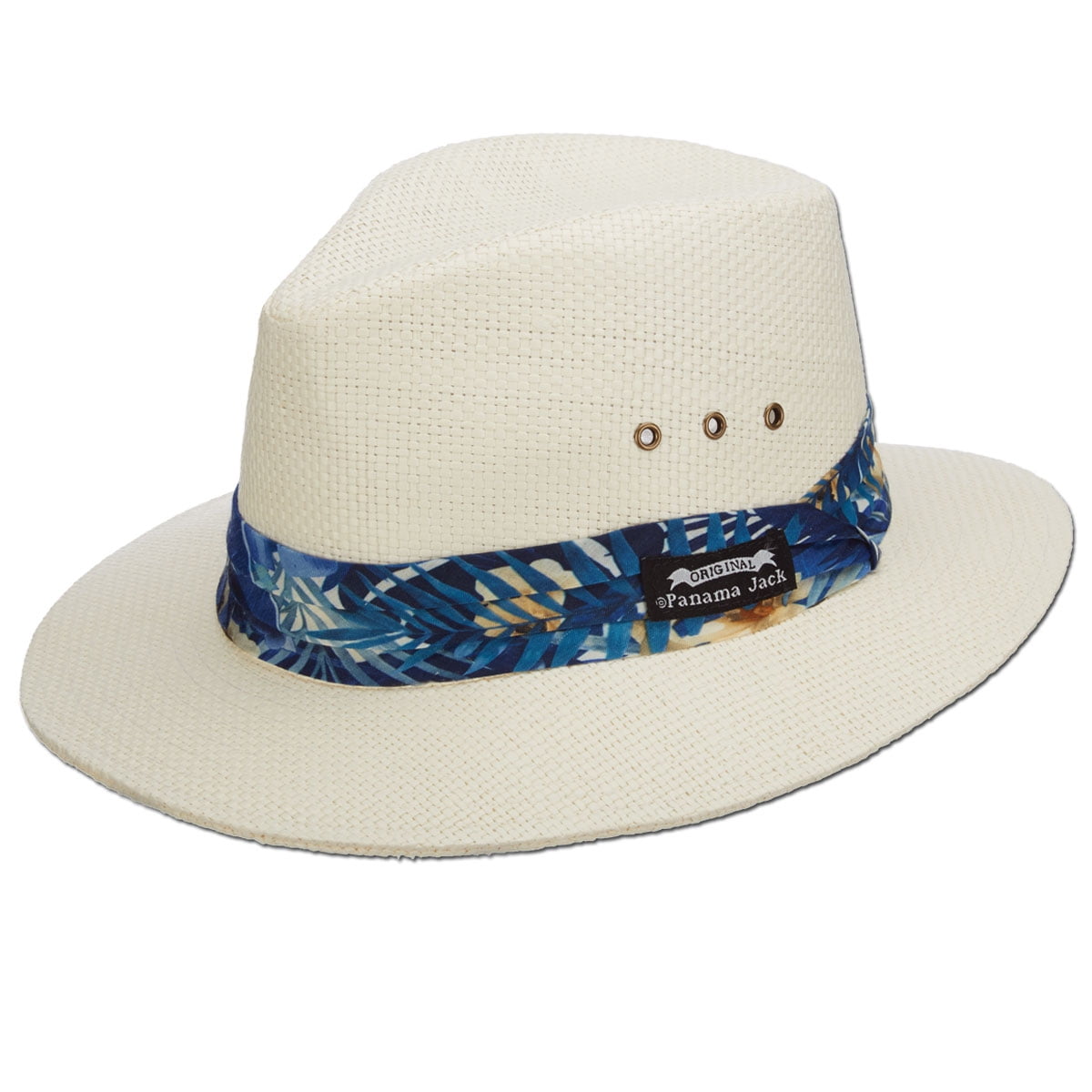 Panama Jack Woven Matte Toyo Safari Hat, UPF 50+ UVA/UVB Sun