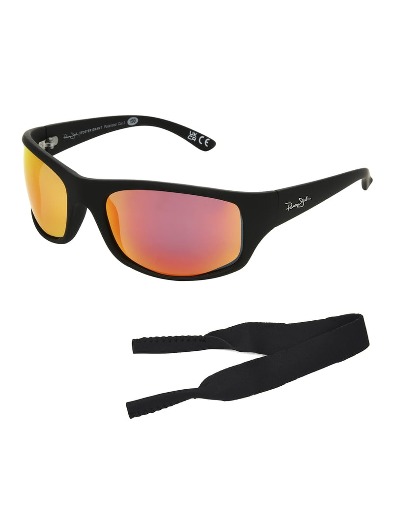 Panama Jack® x Foster Grant® Black Rectangle Men's Sunglasses with