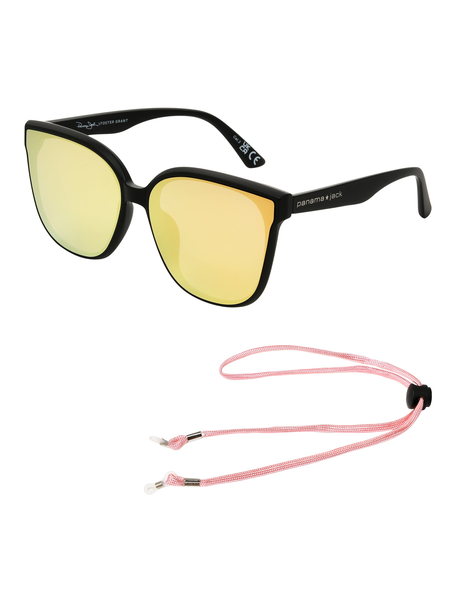 Panama Jack® x Foster Grant® Black Square Women's Sunglasses with