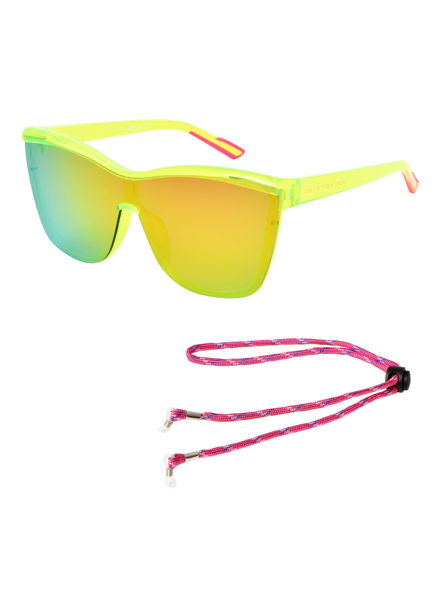 パラジェル Panama Jack® x Foster Grant® Neon Green Shield Women's Sunglasses