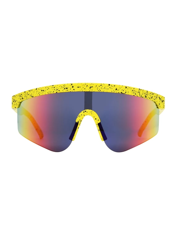 x Foster Grant Yellow Wraparound Men's Sunglasses