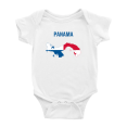 thumbnail image 1 of Panama Map Flag Cute Baby Bodysuit Romper (White, 3-6 Months), 1 of 5
