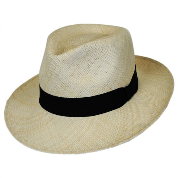 Panama Straw C-Crown Fedora Hat - S - Natural