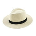 thumbnail image 1 of Panama Straw Hats for Women Men Summer Beach Sun Hat Wide Brim Fedora Cap UPF50+, 1 of 9