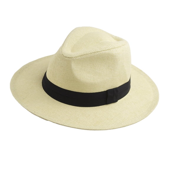 Panama Sun Hat,Wide Brim Beach Cap,Uv Protection Headwear,Unisex Classic Panama Sun Hat Breathable Encrypted Straw Material Wide Brim Foldable Sunshade Cap for Summer Beach Outdoor Travel,Yellow
