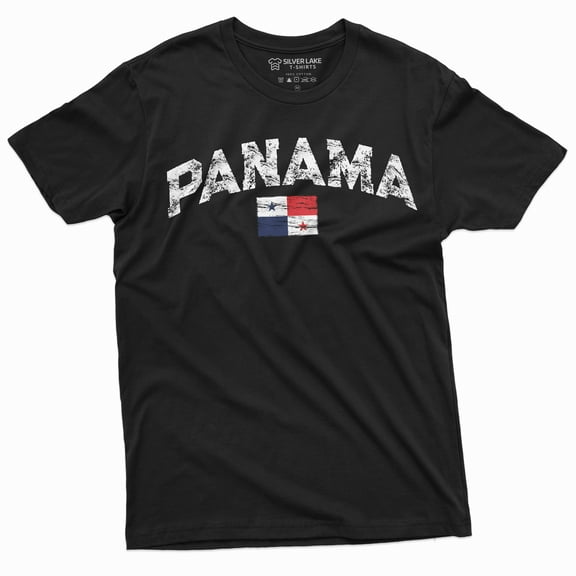 Panama T-shirt Flag Coat of Arms Tee Shirt Nation Patriotic Tee Mens Womens Tshirt (Large Black)