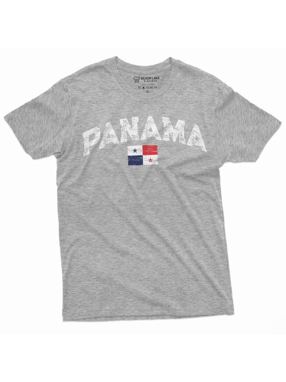 Panama T-shirt Flag Coat of Arms Tee Shirt Nation Patriotic Tee Mens Womens Tshirt (Small Grey)