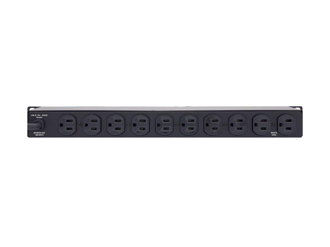 Panamax D10-PFP 10-Outlets Power Strip - 10 - 6 ft Cord - 140 V AC Voltage - 1800 W - Black