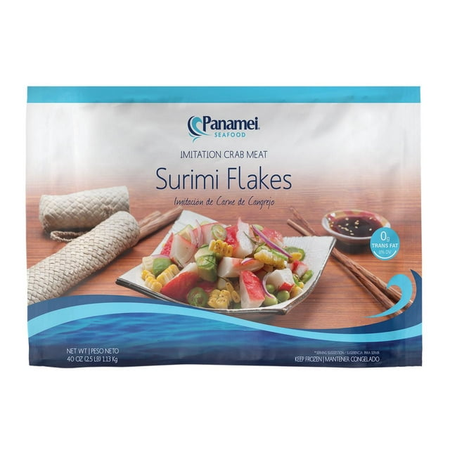 Panamei Premium Imitation Crab meat Surimi Flakes, 2.5lb (Frozen