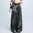 thumbnail image 1 of Panan Retro Vintage Distressed Patchwork Wide, Leg Denim Jeans with Fringed Accents and Unique Design, 1 of 7