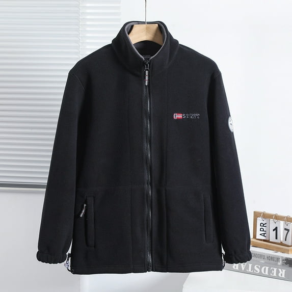 Panan Unisex Soft Fleece Jacket, Stand Collar with Full Zip Closure, Equipped with Functional Pockets & Elastic Cuffs, Perfect for Casual Daily and Outdoor Warm Wear