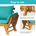 thumbnail image 1 of Panana Acacia Wood Convertible Couch Sofa Bed Adjustable Armrest Folding Daybed Collapsible Chaise Lounge w/Cushions Outdoor Loveseat for Garden Patio Poolside Turquoise, 1 of 7
