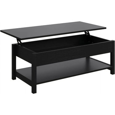 Panana Coffee Table, Lift Top Coffee Table with Hidden Compartment and Open Shelf, Lift Tabletop Pop-Up Coffee Table for Living Room, 45.28" L, White