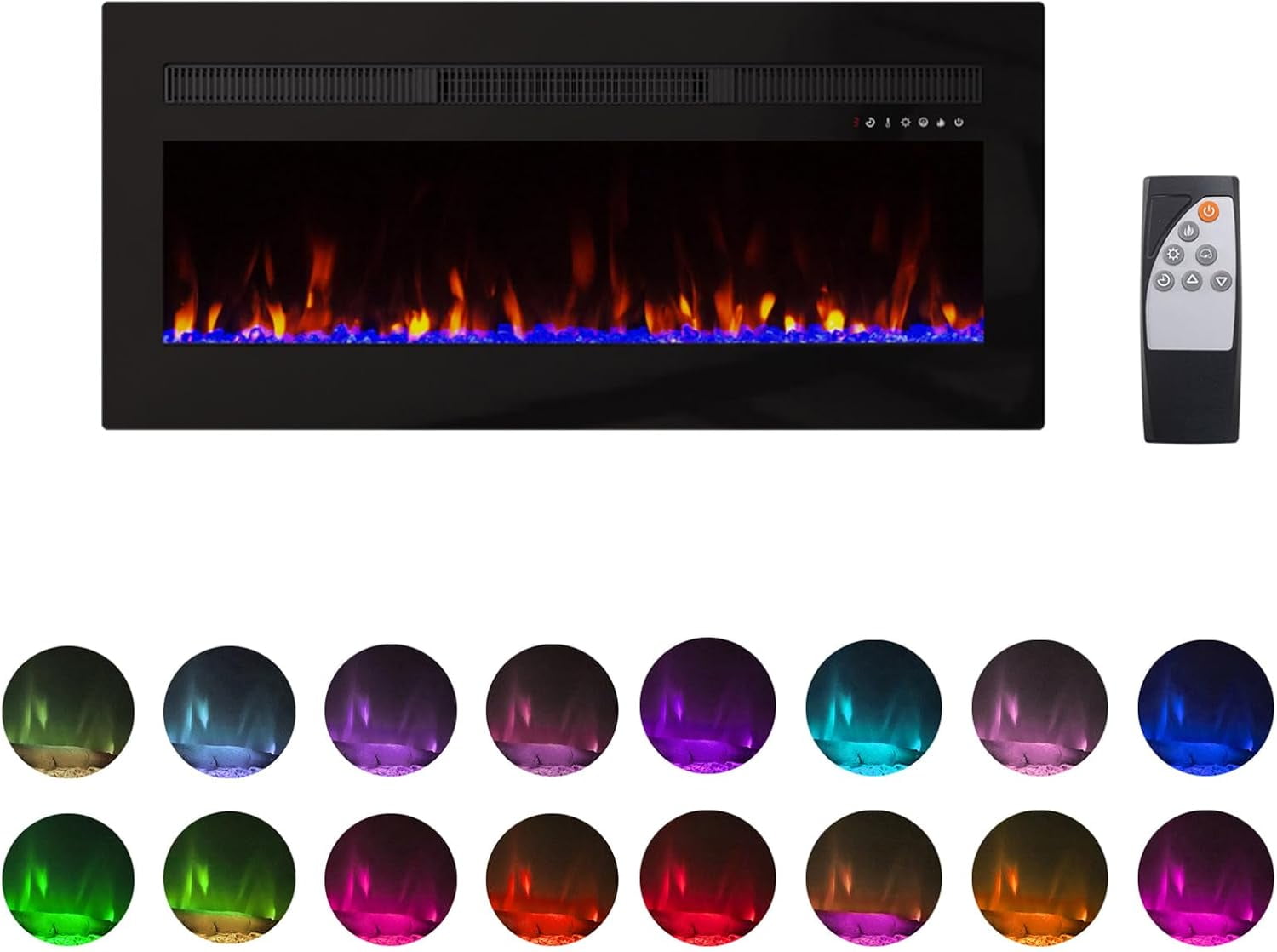 Panana Electric Fireplace Heater Wall Mounted 50 Inch Wide Recessed Panana electric fireplace heater wall mounted 50 inch wide recessed