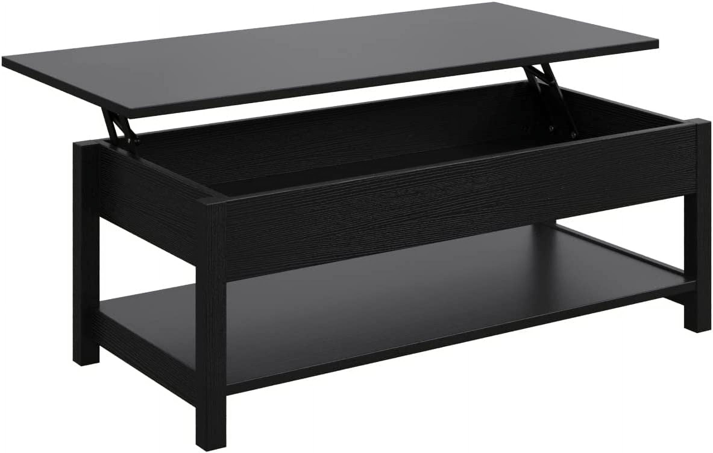 Panana Lift Top Coffee Table with Hidden Compartment & Open Storage