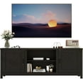 thumbnail image 1 of Panana Modern Farmhouse TV Stand for 65 inch TV, Entertainment Center with Storage and Open Shelves, Wood TV Stands TV Table Stand for Living Room, Bedroom (Black, for 32"-65" TV), 1 of 18