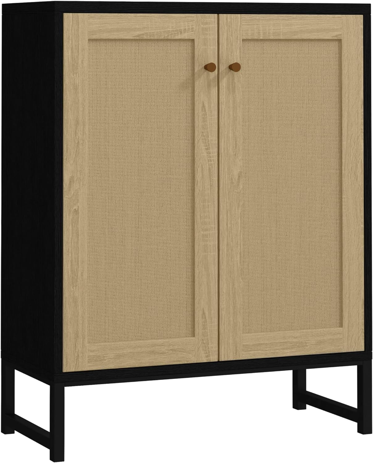 Panana Modern Sideboard With RGB LED Lights – 53.15x13.39x27.56 Inch Grey Cabinet, 3 Doors & 5 Shelves