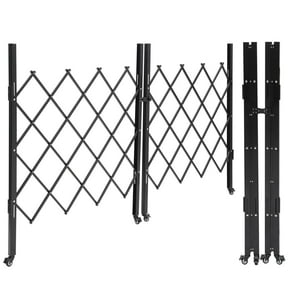 Panapinka Double Folding Security Gate with Lock & Keys, 61"H x 122"W Expandable, 360 Rolling Barricade Gate, Portable Scissor Gate for Garden, Yard, Fence