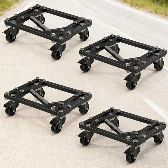 Panapinka Set of 4 Car Dollies, 6000 LB Capacity Vehicle Tire Skates with Locking Swivel Casters, Heavy Duty Auto Movers for Garage, Workshop & Storage