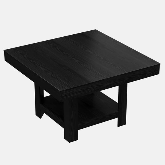Panapinka Square Dining Table Kitchen Table with 2-Tier Storage Space, Heavy Duty Dinner Table with Triangle Enclosed Legs 350Lbs, Waterproof Dining Room Table for Home Restaurant