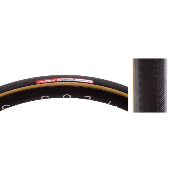 Panaracer Practice 270 Tubular Tire 700c x 22.5mm Black/Skinwall 42mm Presta RVC