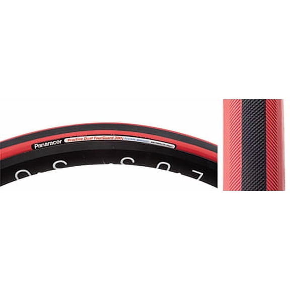 Panaracer Practice Tubular Tire Dual 700x22  Bk/rd 42mm Removable Valve