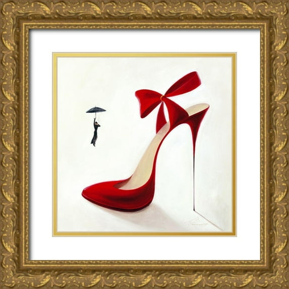 Panasenko, Inna 26x26 Gold Ornate Wood Framed with Double Matting Museum Art Print Titled - Highheels - Obsession