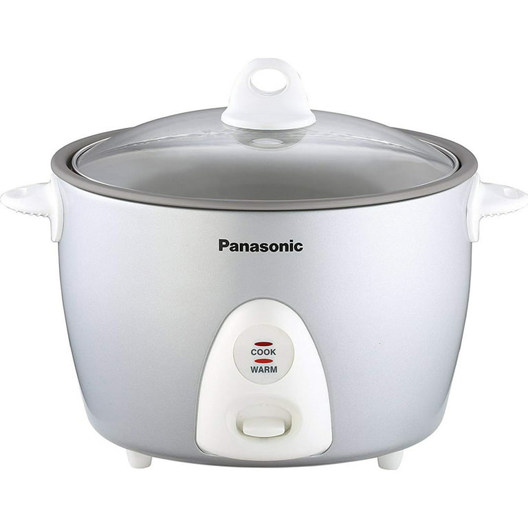 Panasonic 10-Cup Rice Cooker/Steamer with Glass Lid in Silver 