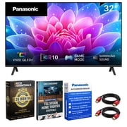 Panasonic 32 inch S65C Full HD 1080p 60Hz QLED+ TV 2026 TV-32S65CPS Bundle with 2x HDMI Cable, Television Home Theater Guide and Deco Essentials Exclusive 26 Month CPS Enhanced Protection Pack