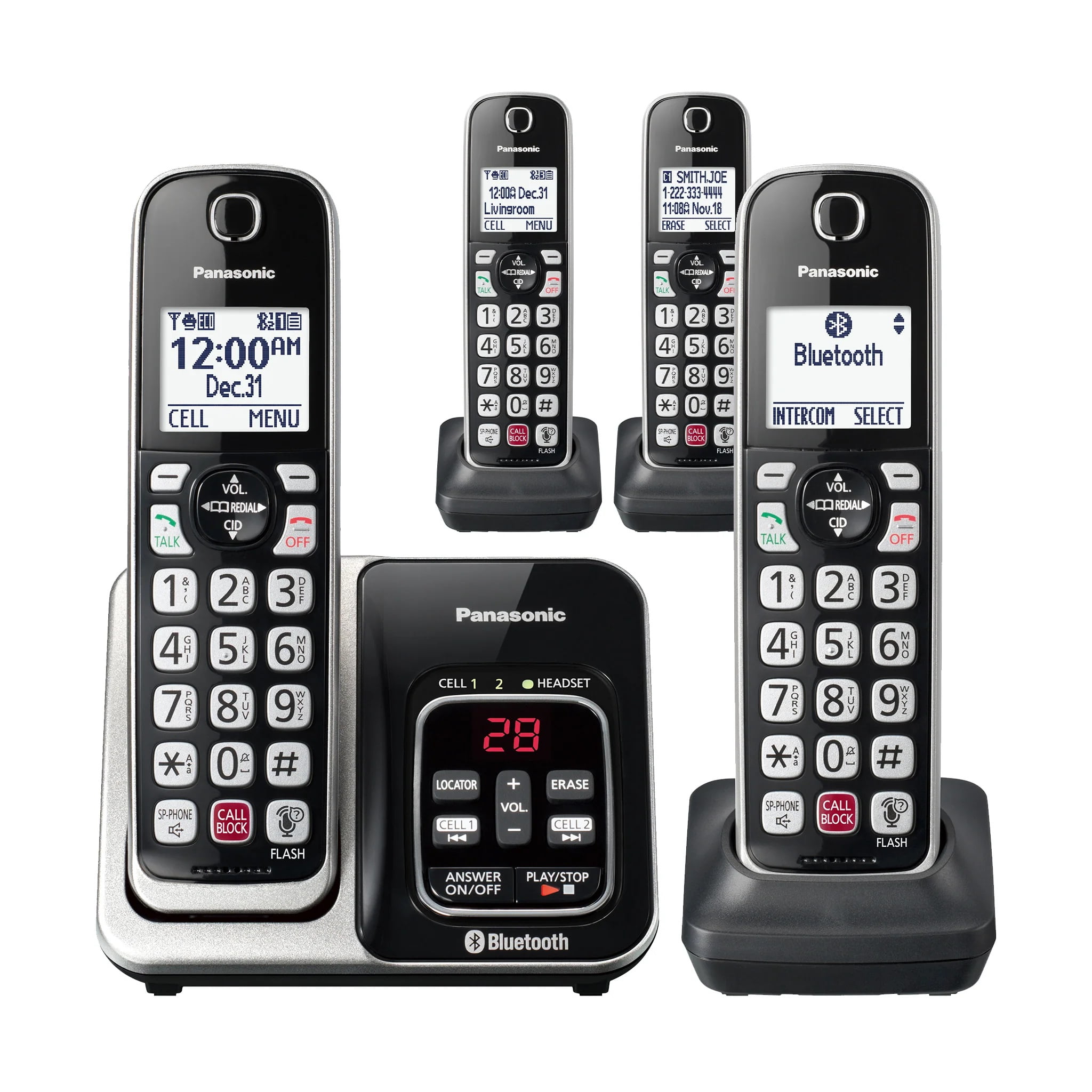 Panasonic 4 Handset Link2Cell Cordless Phone
