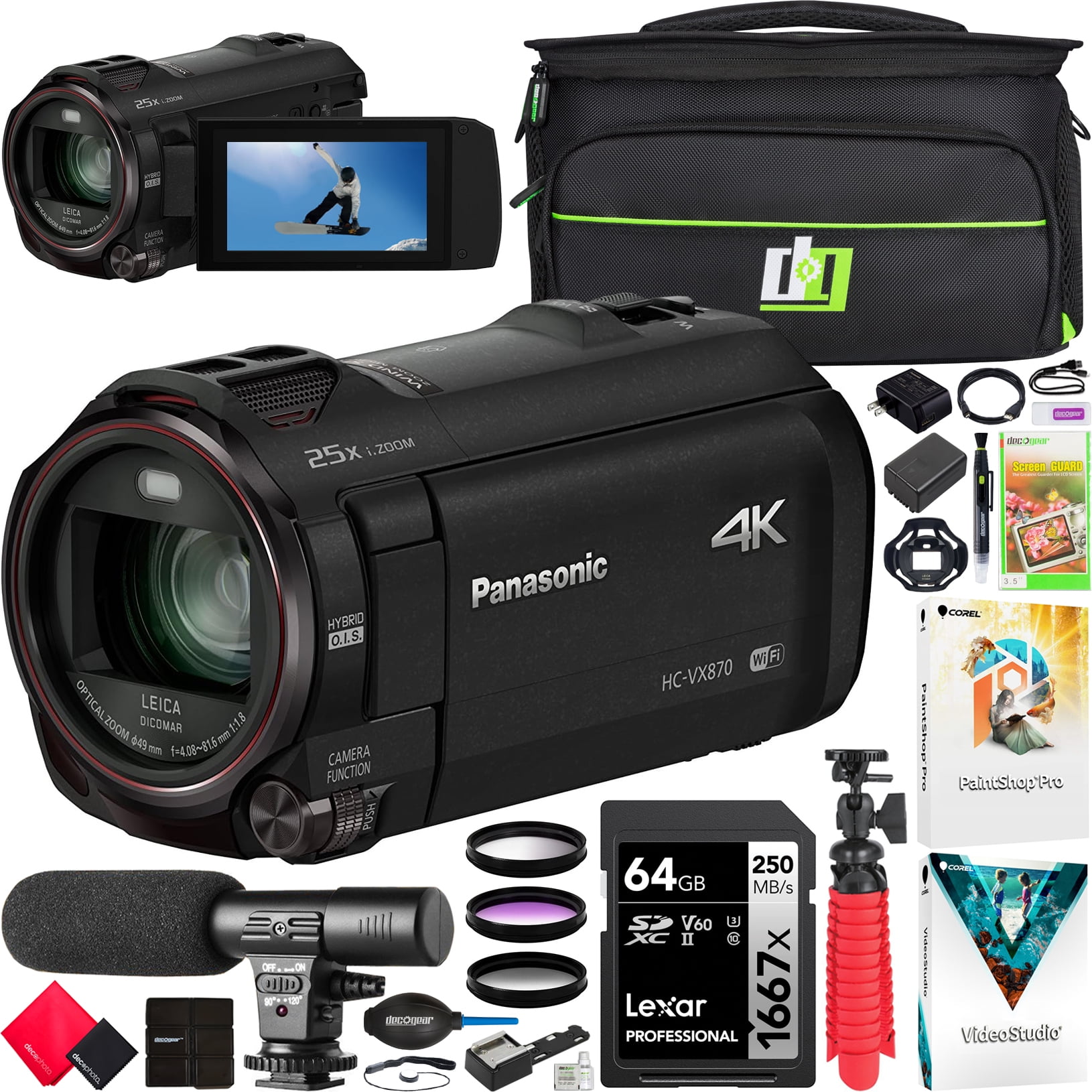 Best 4k Ultra Hd Camcorder Panasonic 4K Ultra HD Camcorder HC-VX870K, 20X Zoom, HDR, 5-Axis OIS